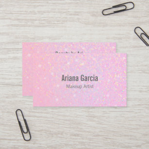 Pink Glitter Iridescent Beauty Business Card