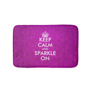 Pink glitter keep calm and sparkle on bath mat