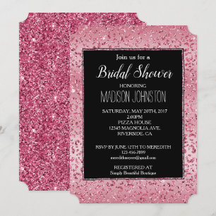 Pink Glitter Leopard Ombre Invitation