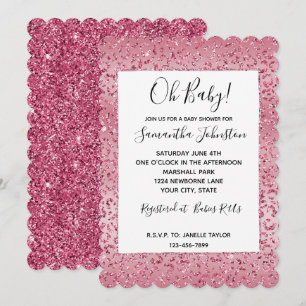 Pink Glitter Leopard Ombre Invitation