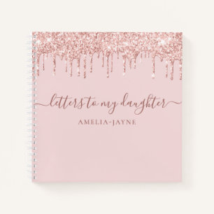 Pink Glitter Letters to My Daughter Keepsake Notebook
