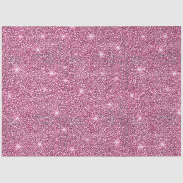 Pink Glitter Light Shimmer Shine Christmas Tissue Paper (Front)