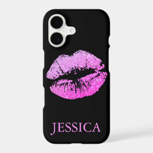 Pink Glitter Lips Girly Pattern