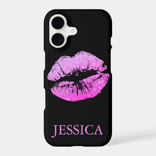 Pink Glitter Lips Girly Pattern (Back)