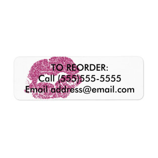 Pink Glitter Lips Reorder Label