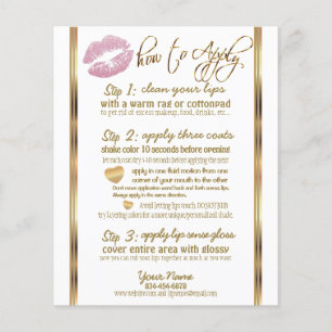 Pink Glitter 💋 Lipsense Senegence  Instructions Flyer