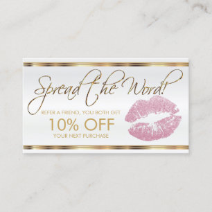 Pink Glitter Lipstick Business Referral