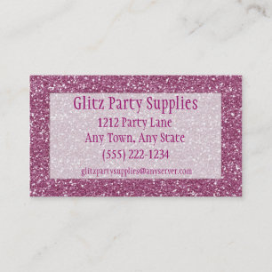 Pink Glitter Look Business Card Customisable