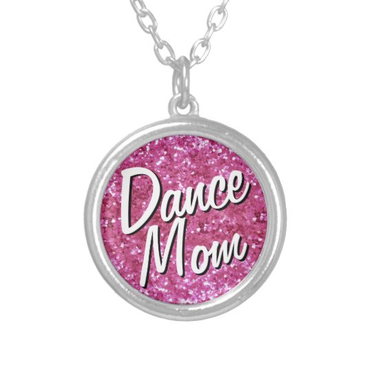 Pink Glitter-Look Dance Mum Necklace
