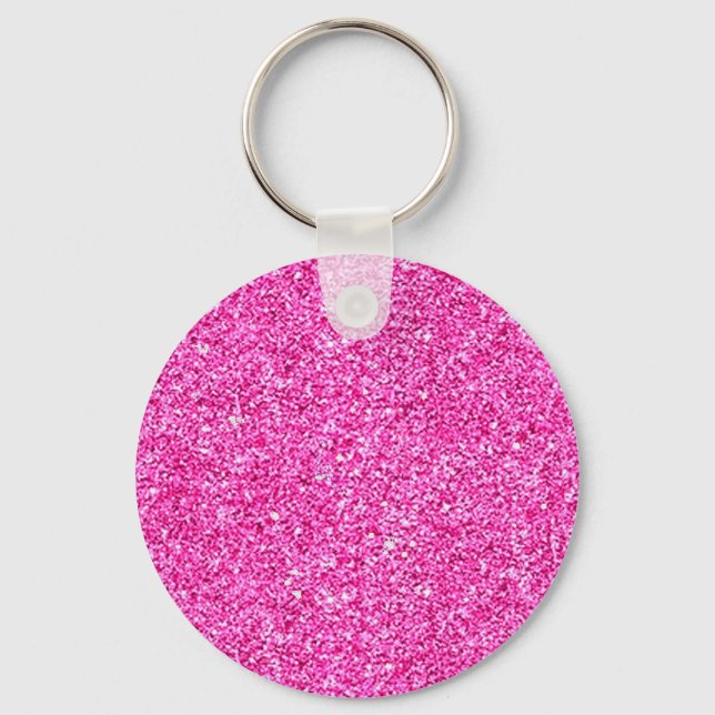 Pink Glitter Look Elegant Blank Custom Template Key Ring (Front)