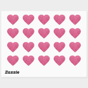 Pink Glitter-Look Heart Sticker