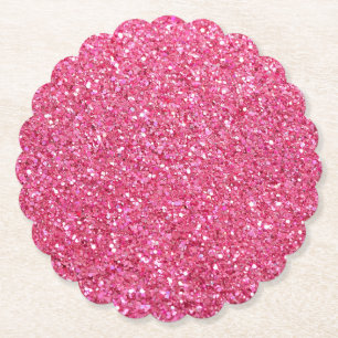 Pink Glitter Look Paper Coaster