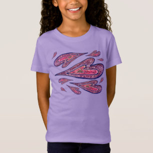 Pink Glitter Love Hearts Art Custom T-shirts