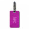 Pink glitter luggage tag with faux shiny glimmers