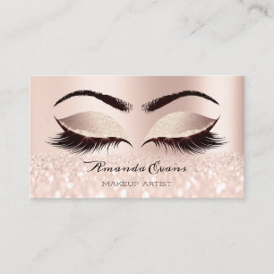 Pink Glitter Makeup Artist Beauty Blogger Spark Appointment Card