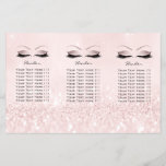 Pink Glitter Makeup Eyes Lashes DL 3 Leaflet Flyer<br><div class="desc">florenceK design</div>