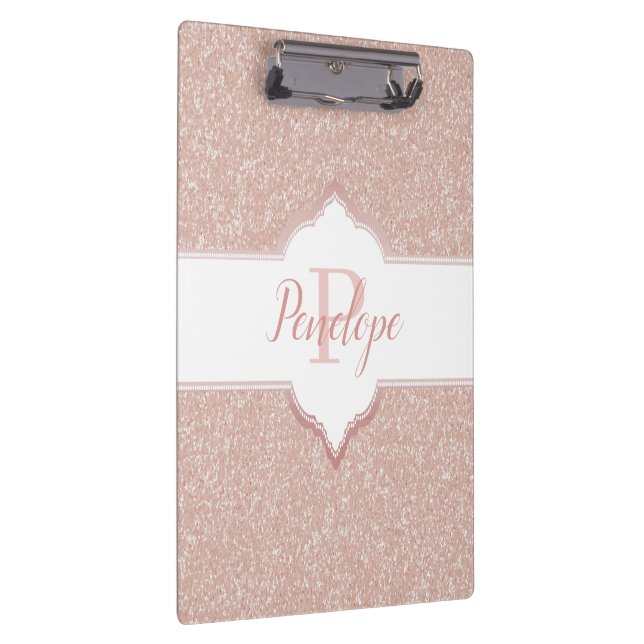 Pink Glitter Monogram Clipboard (Right)