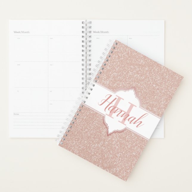 Pink Glitter Monogram Planner (Display)