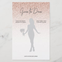 Pink Glitter Ombre Guess Dress Bridal Shower Game