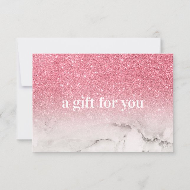 Pink Glitter Ombre Marble Salon Makeup Boutique (Front)