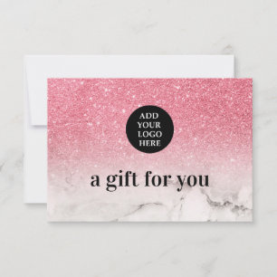 Pink Glitter Ombre Marble upload your logo