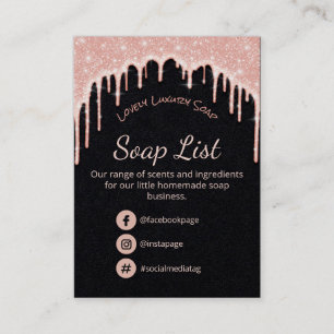 Pink Glitter On Black Fragrance Ingredients Soap Business Card