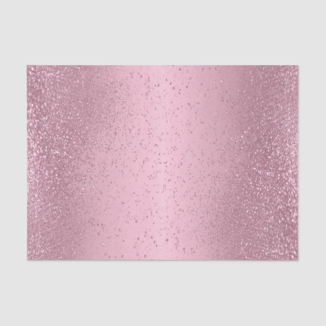 Pink Glitter on Gradient Background Tissue Paper (Front)