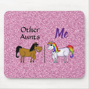 Pink Glitter Other Aunts Me Unicorn Mouse Mat