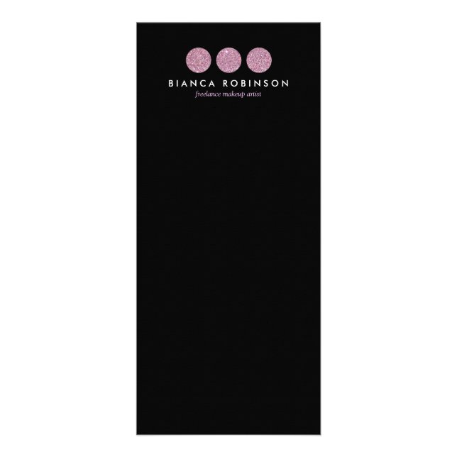 Pink Glitter Palette for Freelance Makeup Artist Rack Card (Front)