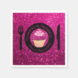 Pink Glitter Paper Napkins