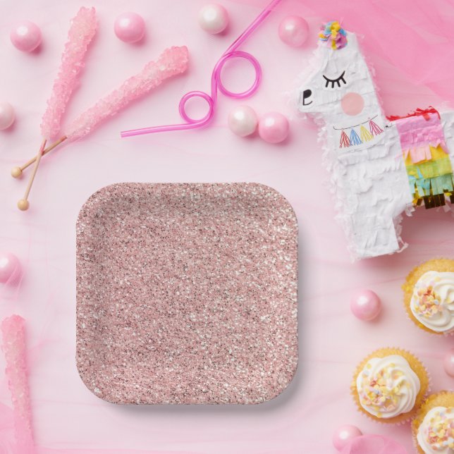 Pink Glitter  Paper Plate (Party)