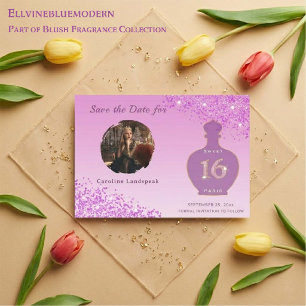 Pink Glitter Paris Fragrance Studio Sweet 16 Save The Date