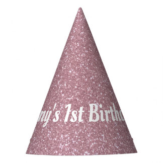 Pink Glitter Party Hats