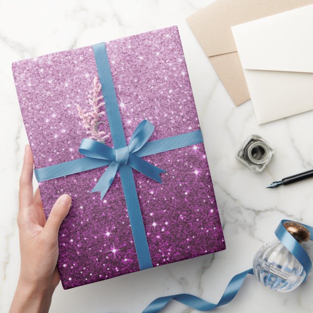 Pink Glitter Pattern Wrapping Paper (Gifting)