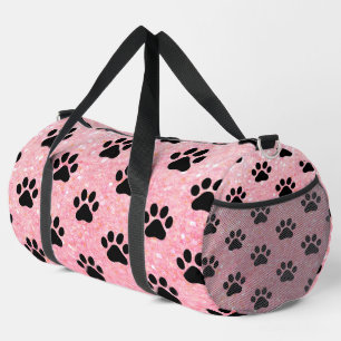 Pink Glitter Paw Print Pet Bag