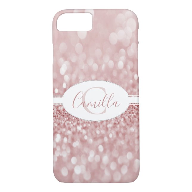 Pink Glitter Personalise Case-Mate iPhone Case (Back)