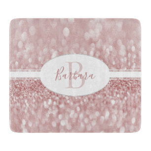 Pink Glitter Personalise Cutting Board