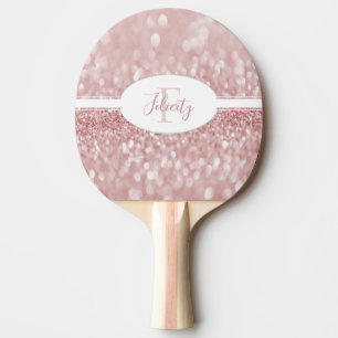 Pink Glitter Personalise Ping Pong Paddle
