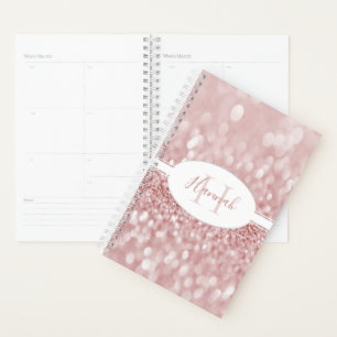 Pink Glitter Personalise Planner