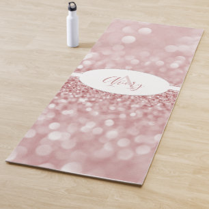 Pink Glitter Personalise Yoga Mat