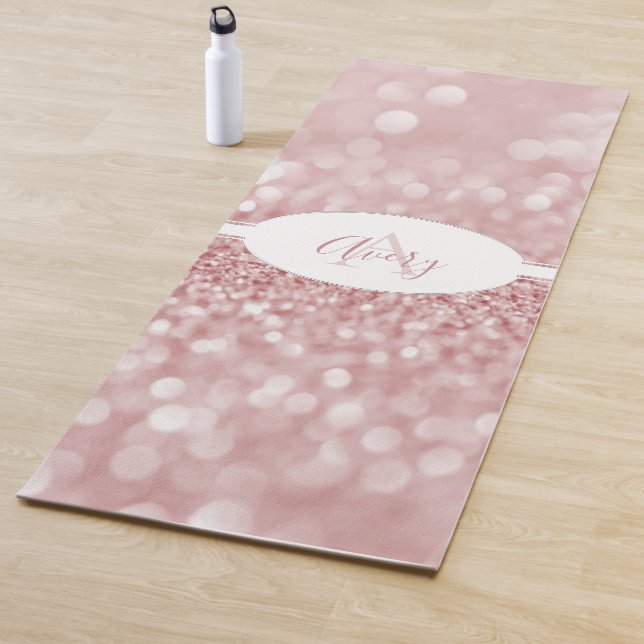 Pink Glitter Personalise Yoga Mat (In Situ)