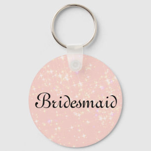Pink Glitter Personalised Bridesmaid Key Ring
