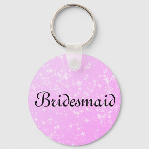 Pink Glitter Personalised Bridesmaid Key Ring