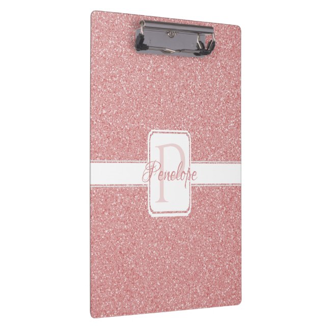 Pink Glitter Personalised Clipboard (Right)