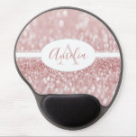 Pink Glitter Personalised Gel Mousepad Gel Mouse Mat<br><div class="desc">Add a touch of colour to your computer workspace with a Pink Glitter Personalise Gel Mouse Pad. Mouse pad design features a pink glitter background with an oval banner to add your name and monogram. Additional gift items available with this design as well. Please contact me directly if you need...</div>