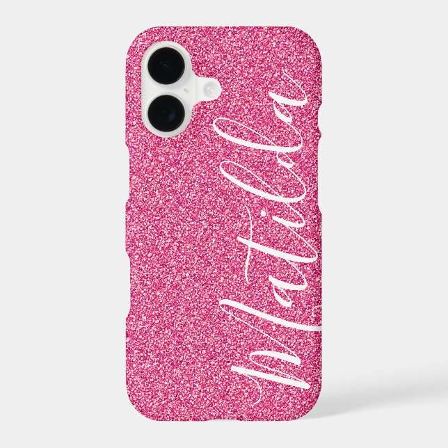 Pink Glitter Personalised Name Script (Back)
