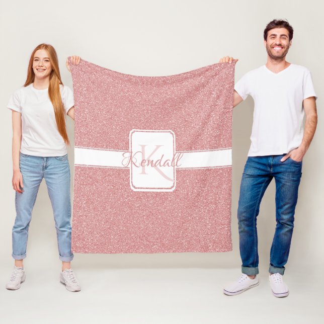 Pink Glitter Personalised Throw Blanket (In Situ)