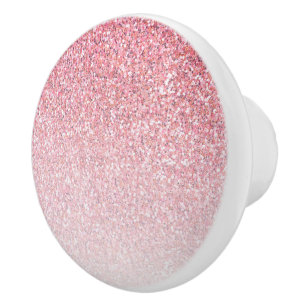 Pink Glitter Photo Ceramic Knob