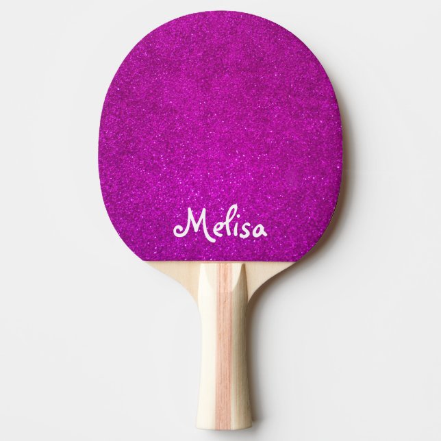 Pink glitter ping pong paddle for tabletennis girl (Front)