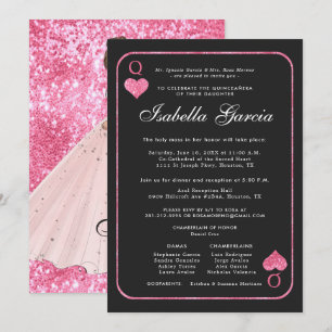Pink Glitter Playing Card Las Vegas Quinceañera